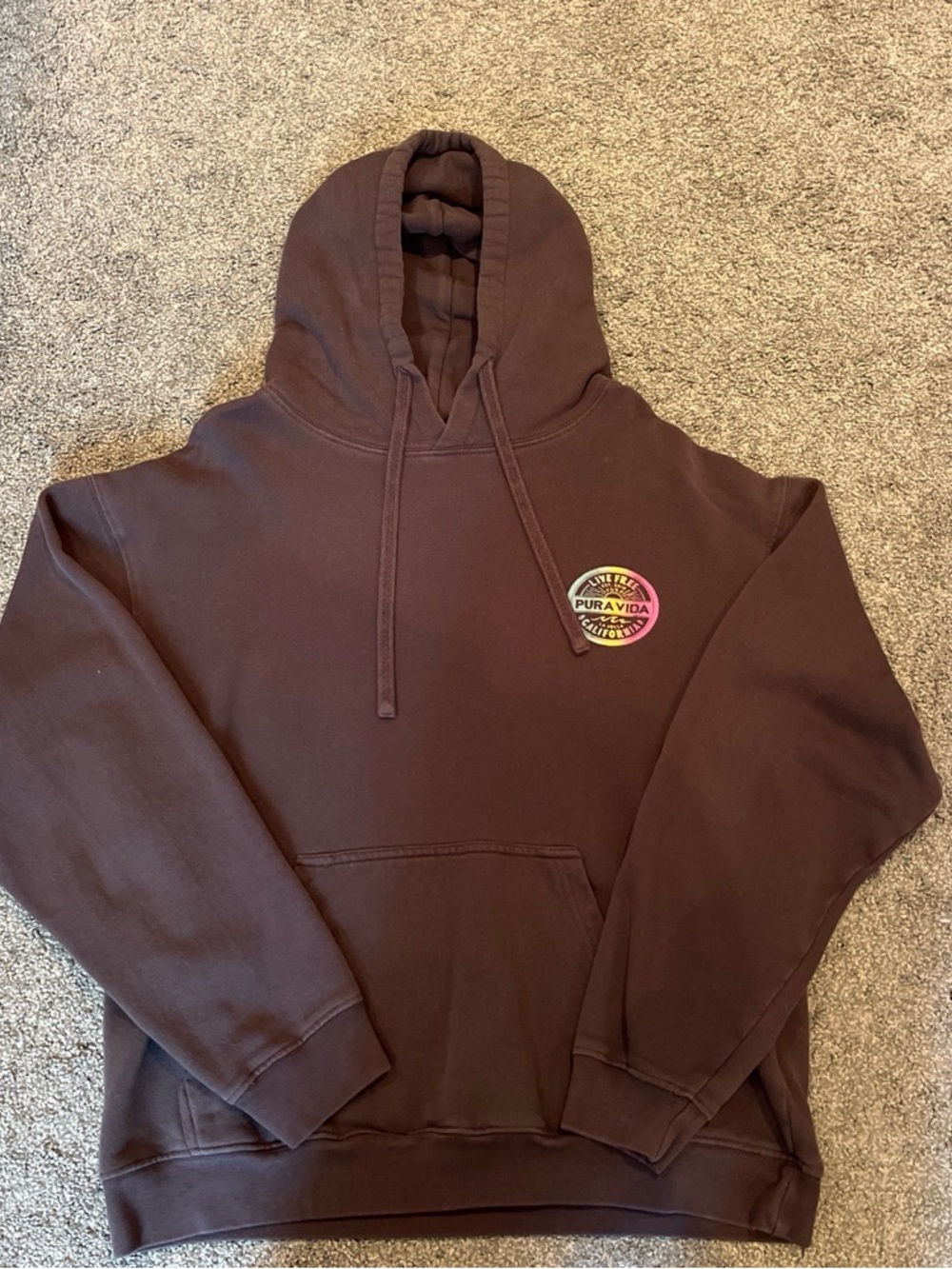 Pura Vida Dark Grey Logo Hoodie
